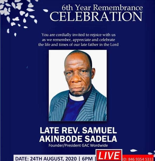 Male Minister Monday REVEREND SAMUEL AKINBODE SADELA 1900 2014 
