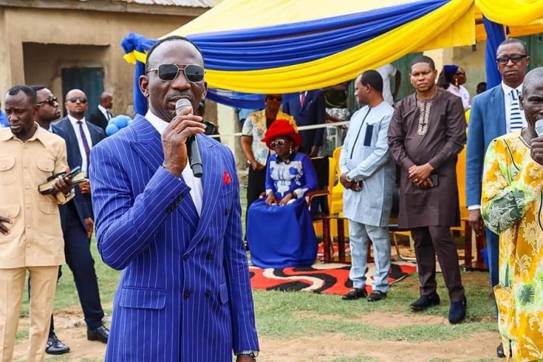 DR PASTOR PAUL ENENCHE CELEBRATING HIS 54TH BIRTHDAY AT WUKARA VILLAGE, SAID THAT WE ARE HERE TO RELEASE THE LOVE OF GOD.