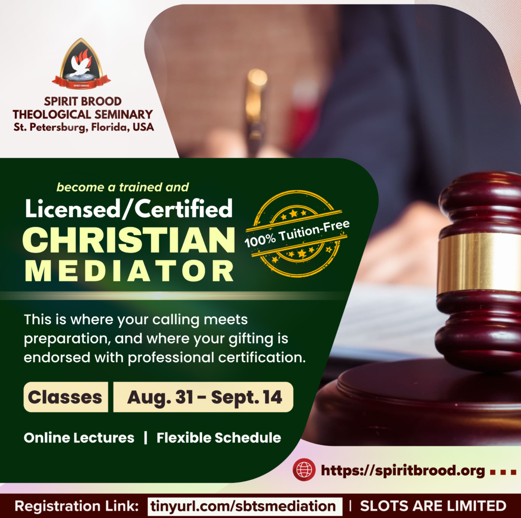 CERTIFIED CHRISTIAN MEDIATOR – Spirit Brood Theological Seminary